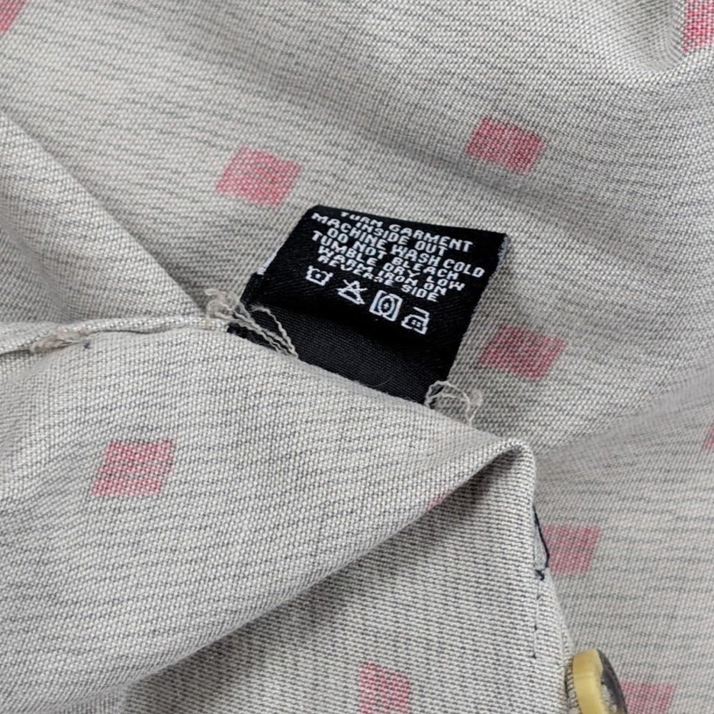 Roark Revival Button Up Shirt Mens Large Gray Red Square Pattern Casual - Picture 7 of 9
